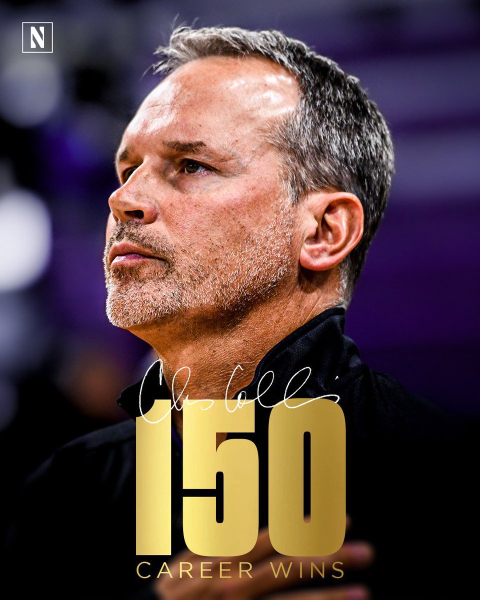 NUMensBball's tweet photo. Career win No. 150 for @coach_collins is a B1G one on the road 😼 https://t.co/dMfOzj8qoL