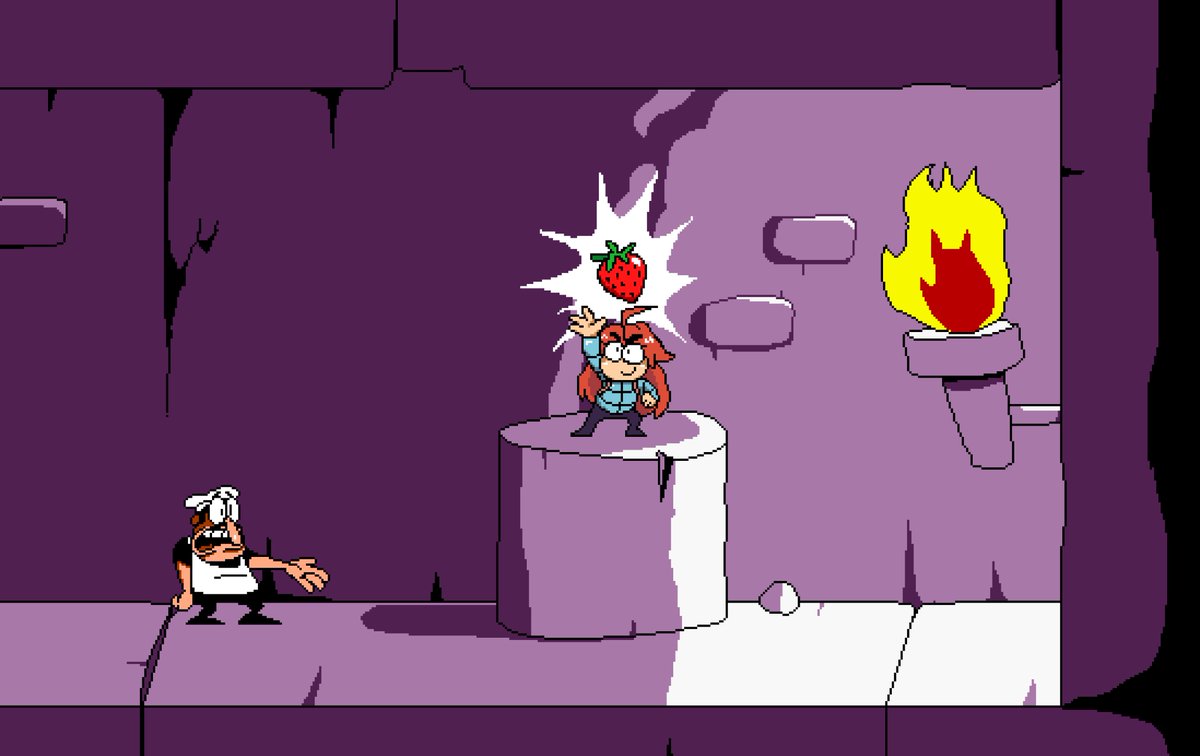 5AngryOrange's tweet photo. People seemed to like the Pizza Tower pixel art I did, and since the art style is fun I made a few more! Now featuring two more indie platforming friends because why not

#pizzatower #annalynn #CaveStory #celestegame https://t.co/fkFMy13MKl