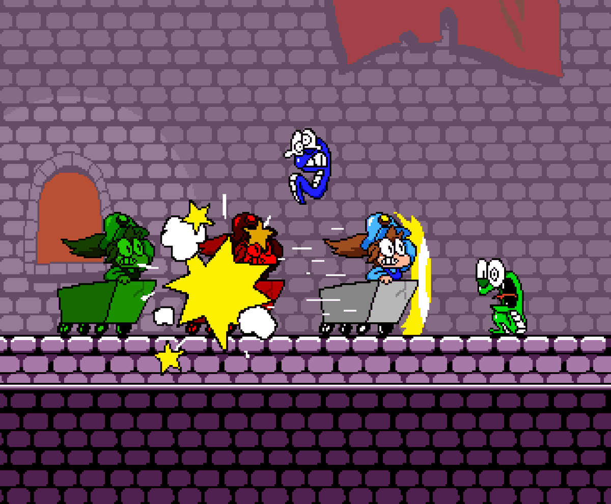 5AngryOrange's tweet photo. People seemed to like the Pizza Tower pixel art I did, and since the art style is fun I made a few more! Now featuring two more indie platforming friends because why not

#pizzatower #annalynn #CaveStory #celestegame https://t.co/fkFMy13MKl