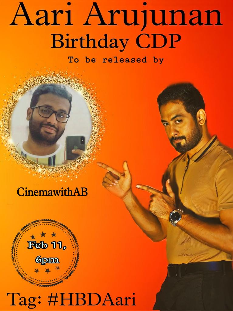 TVK_Thondan5's tweet photo. Its Announcement   Time 💥💥

Exclusive South Indian Movie Updater
&amp; Movie Reviewer
Mr. AmuthaBharathi Sir
@CinemaWithAB  sir will be
releasing Actor @Aariarujunan Birthday
CDP.

Time : 6 pm,11-02-23
Tag : #HBDAari

Thank you Sir 💜

#Aari | #BiggBossTamil https://t.co/My7Fq4O5fK
