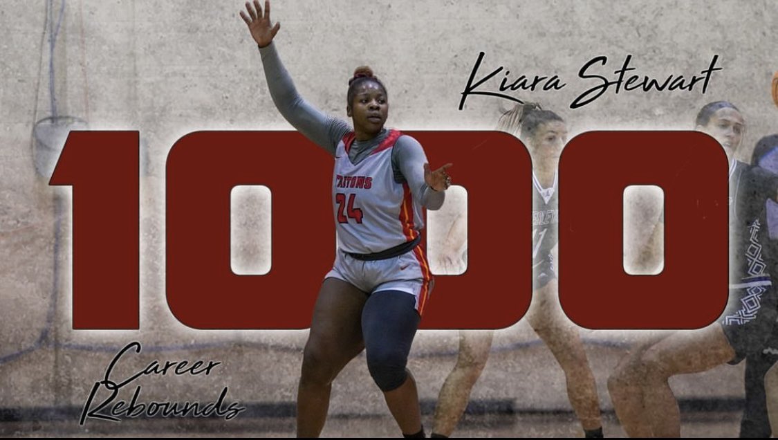 🔱Kiara Stewart becomes the third Triton in school history with 1,000 rebounds in a career. Congrats Kiara #GLVCwbb #fearthefork #tritesup🥳👏🎉🔱🏀