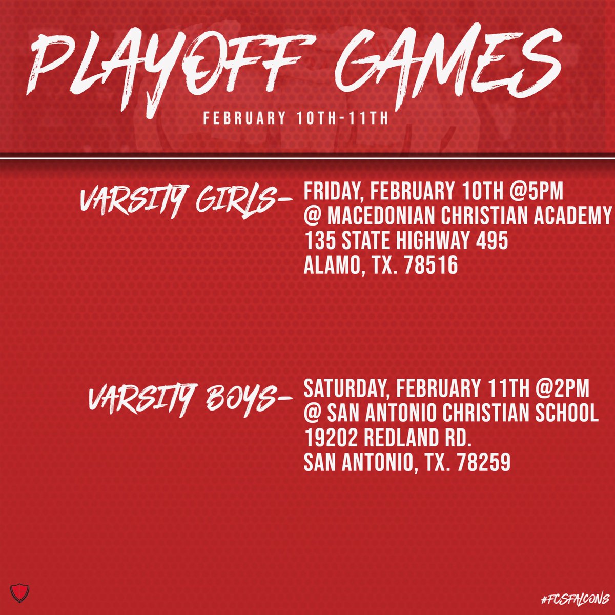 founders_school's tweet photo. Our varsity basketball teams are off to their first round of playoff games this weekend! If you can't be there, join us in prayer for safe travels, safety for all of the players, and that God may be glorified through our school. 
#FCSFalcons https://t.co/N7K6rwRAga