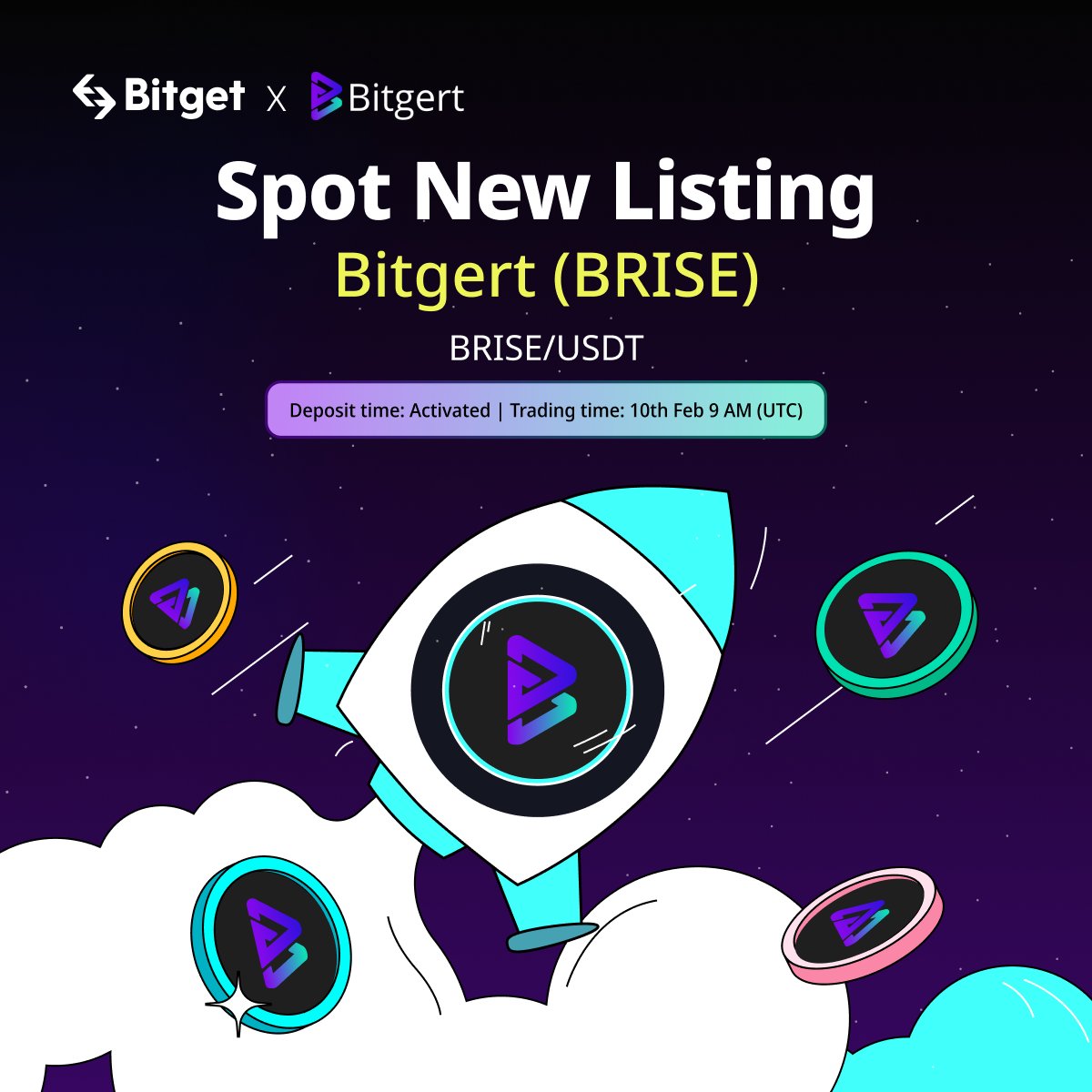 #BitgetNewListing

🆕 #Bitget will list $BRISE/USDT trading pair on Feb 10th in #PublicChain Zone. @bitgertbrise

Participate Spot-A-Coin to share $25,000 worth of BRISE! 

🎁 A total $100 #giveaway for 10 members! Just simply RT + TAG 3 friends.

Details: bitget.com/en/support/art…