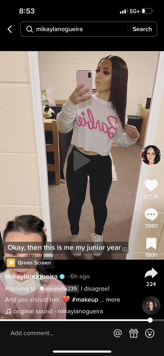 SheHasConcerns's tweet photo. PAHT 2 of #mikaylanogueira lying about herself like always. Screengrab is more proof she provided herself recently on TikTok https://t.co/DSjMbXCR0O