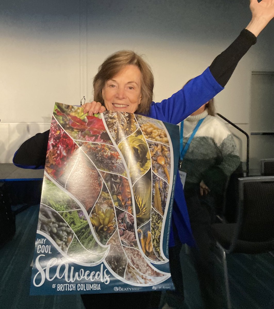 ✨Sylvia Earle✨has our #seaweed outreach poster @beatymuseum @UBCBotany 🤩😍🤯 A very kind student took a bunch to give out at #IMPAC5 and sent me this. LIFE GOAL ACHIEVED! @BiologyUBC @ubcscience