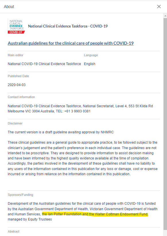 WildColonialGal's tweet image. First #MAGICapp version published 03April2020

app.magicapp.org/#/guideline/41…

Sponsors: Aust DoH, VIC DHHS, Ian Potter Foundation and the Walter Cottman Endowment Fund

/2