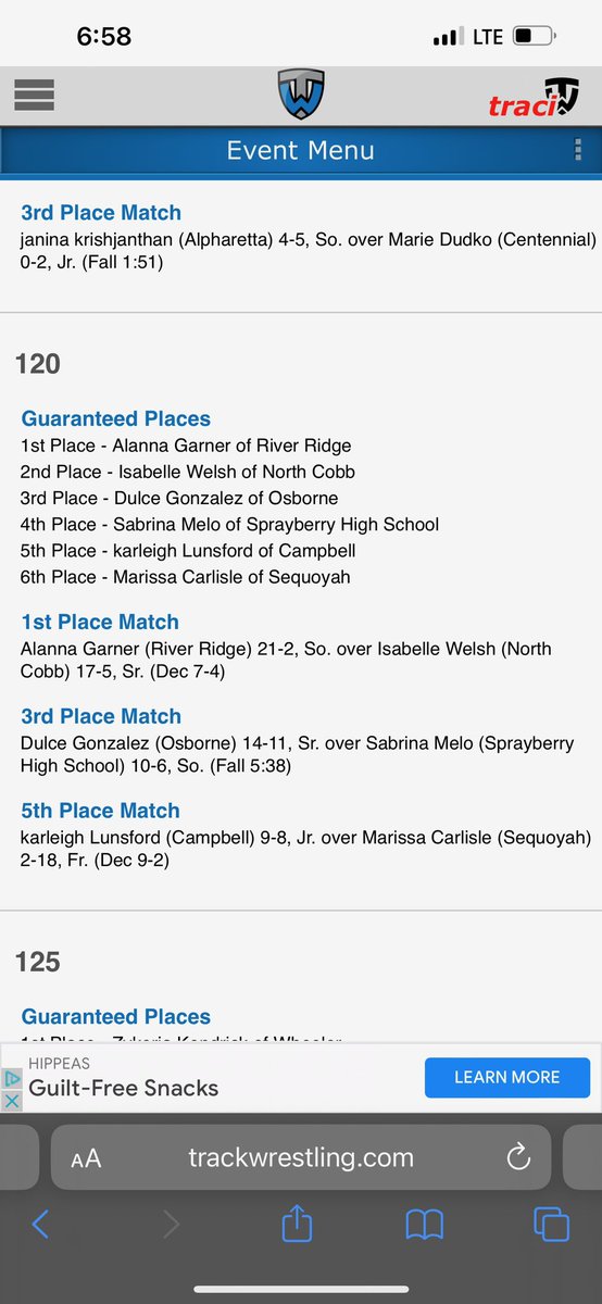 AlannaGarner25's tweet photo. I took 1st in my 120lb bracket at our GHSA girls region area tournament. I went 3-0 with 2 pins. I can’t wait to hit the mat for Sectionals on Friday. https://t.co/qtI75p1dwA