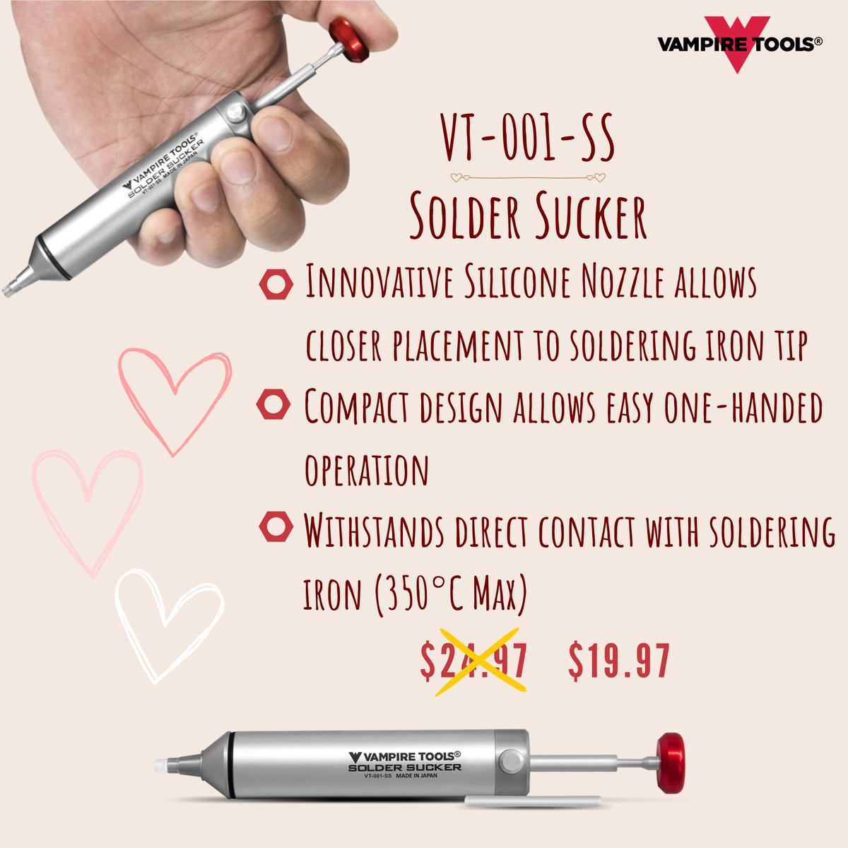 Vampire_Tools's tweet photo. What doesn't wither or melt but is still heartfelt? Grab a bundle or two and hear them say "I love you ๐ฅฐ"
Click on the link below to grab yours: https://t.co/S0HNzLALEM
#miniplier #vampiretools #valentines #valentinesdaygifts #valentines2023 #soldering #valentinesday https://t.co/CkPDClB81N