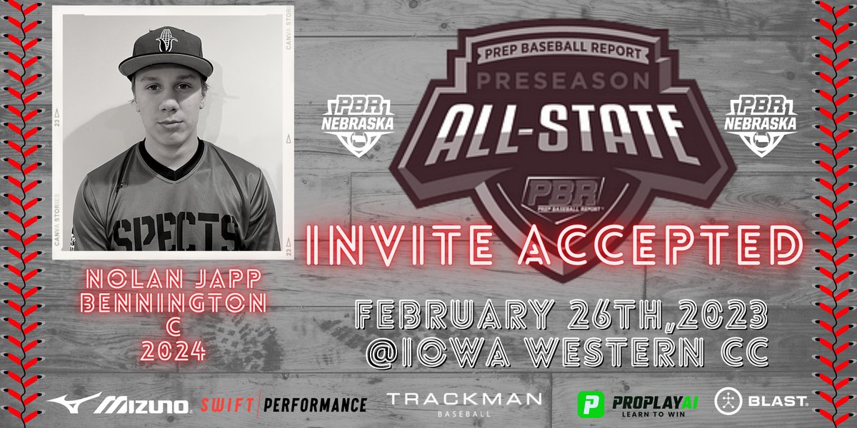 ⭐️PBR Nebraska Preseason All State⭐️

🎟️Invite Accepted🎟️

2024 Nolan Japp
<a href="/Nolanj2024/">Nolan</a>, <a href="/BennBaseball/">Bennington Baseball</a> 

👤bit.ly/40MzXjm
#ShapetheState #BeSeen