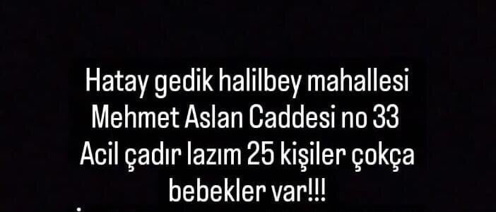kadirusluca's tweet photo. Antakya da çadıra ve kıyafete ihtiyaçları olan bir topluluk var bilgi teyit edilmiştir. @AFADTurkiye @ahbap @haluklevent @ahmtsmsr @BabalaTv @OguzhanUgur 
#yardım #deprem https://t.co/SLohv0XD57