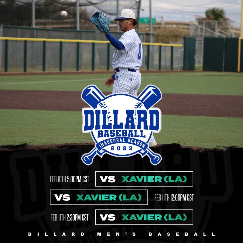 It's what you have been waiting for! 

3-game series vs. Xavier 
Friday, February 10 @ 5:00 PM
Saturday, February 11 @ 12:00 PM
Saturday, February 11 @ 3:00 PM

Come see your Dillard Bleu Devils in action. All Dillard students get in free with their student ID. #GeauxBleu