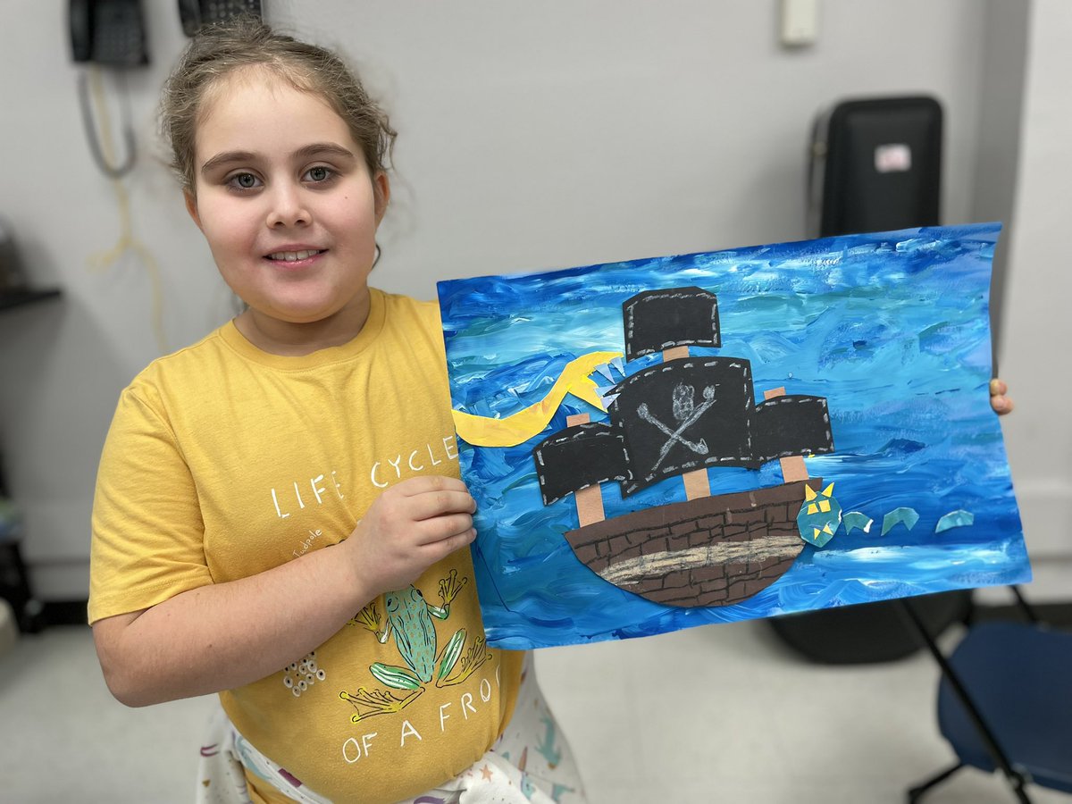 Check out the terrifying sea creatures attacking the pirate ship in this artwork! 🫣<a href="/IndianTrailScho/">Indian Trail School</a> #112leads #d112teachers