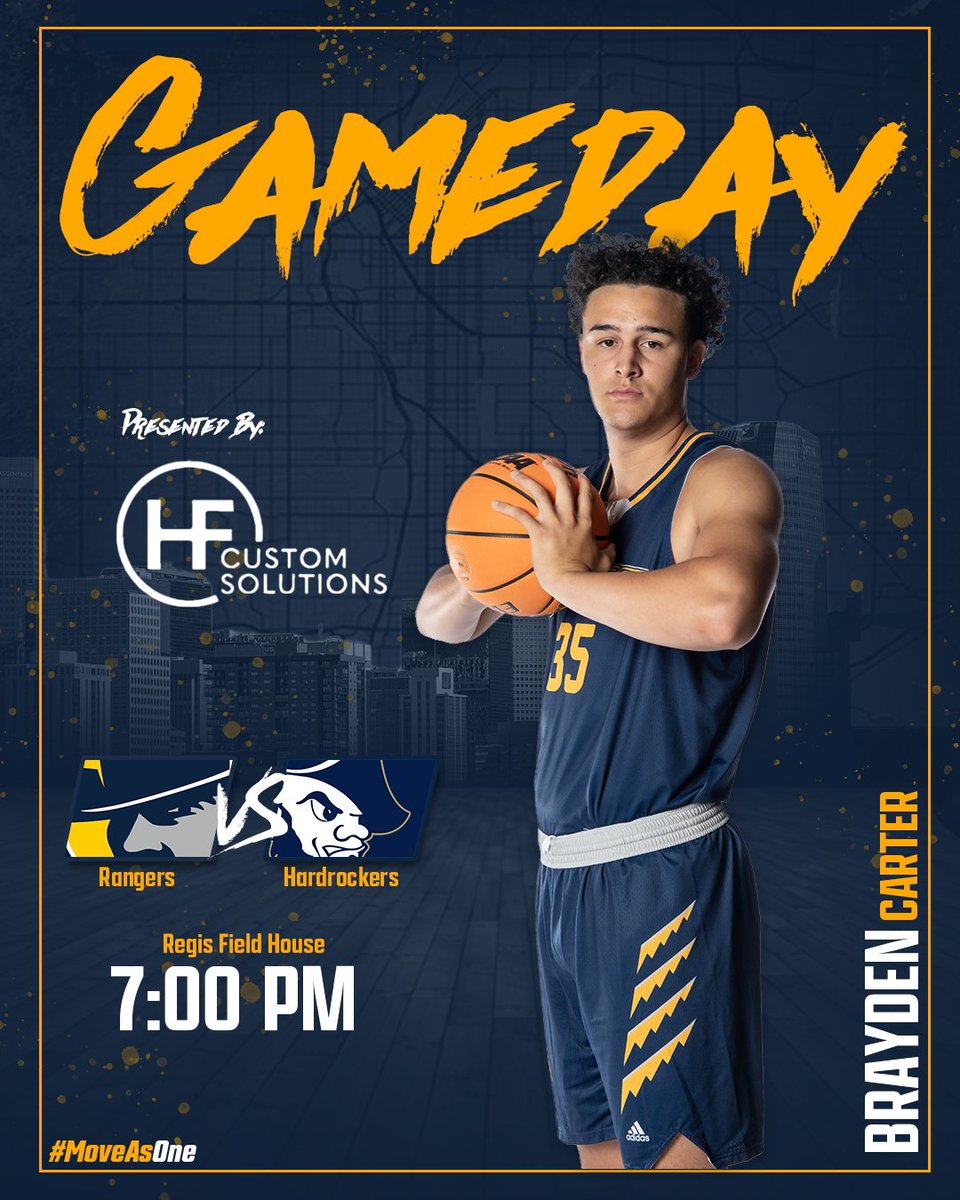 RegisRangers's tweet image. MBB | 🏀𝑮𝑨𝑴𝑬𝑫𝑨𝒀🏀

Rangers look to extend their home win streak to 5️⃣ as they open the weekend against the Hardrockers  presented by: @hfcustom
 
📍: Denver, CO.
🆚: South Dakota School of Mines
⏰: 7:00 PM (MT)
📊: bit.ly/3TxmUNX
📺: bit.ly/3CuG4yZ