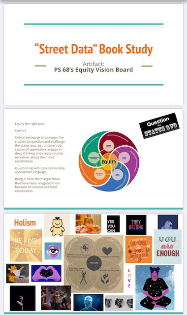 Fyaly_Nunez's tweet image. Beyond Proud to have completed my 1st Professional Book Study @ps68si1 ! Thank you to my team for this experience. We were not afraid to be vulnerable, reflect, and plan for action. 
@DrMarionWilson @HoganAnnmarie @UFTTchrCENTER 
 Street Data by @JamilaDugan &amp;amp; @ShaneSafir