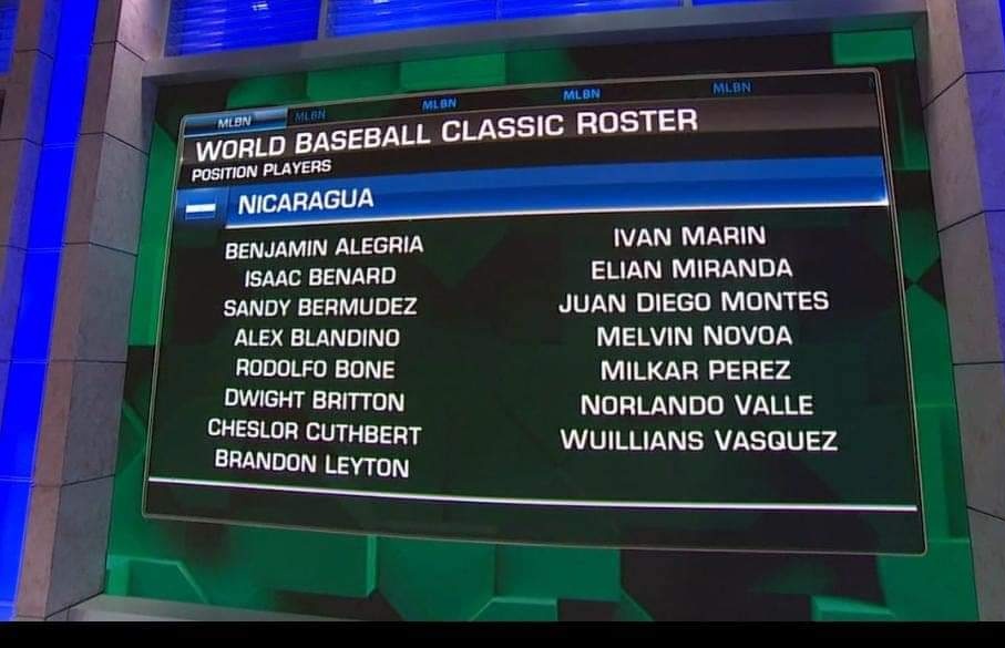 BoerGpo's tweet photo. #Ahora @MLB ha dado a conocer el Roster de Nicaragua para el Clásico Mundial de Béisbol 202. https://t.co/1FmYRN3Swr
