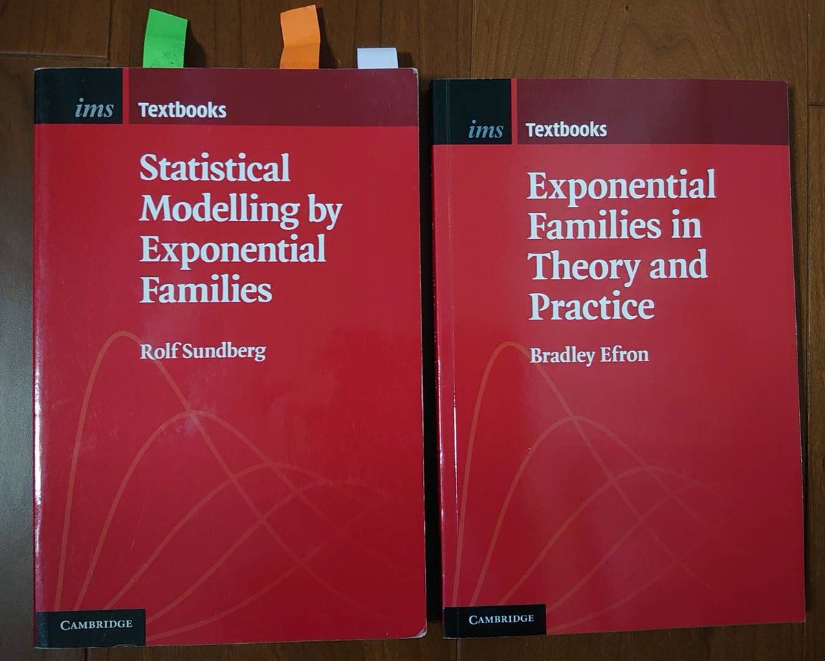 FrnkNlsn's tweet photo. Two recent nice books on exponential families which generalize Gaussian, Poisson, Dirichlet, Beta and many other usual distributions. 
 
I once wrote a beginner's tutorial: https://t.co/TrfyDcSVir

Statistical Modelling by Exponential Families, by Sundberg https://t.co/seJ6wsqjyZ https://t.co/SCPrm0SSFX