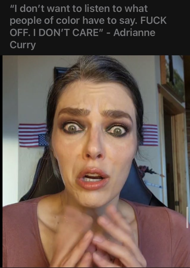 <a href="/JasonRitter/">Jason Ritter 🦋</a> This is who Adrianne Curry is. A racist alt-right troll trying to gain some relevance by saying Nazi and anti-woman crap.