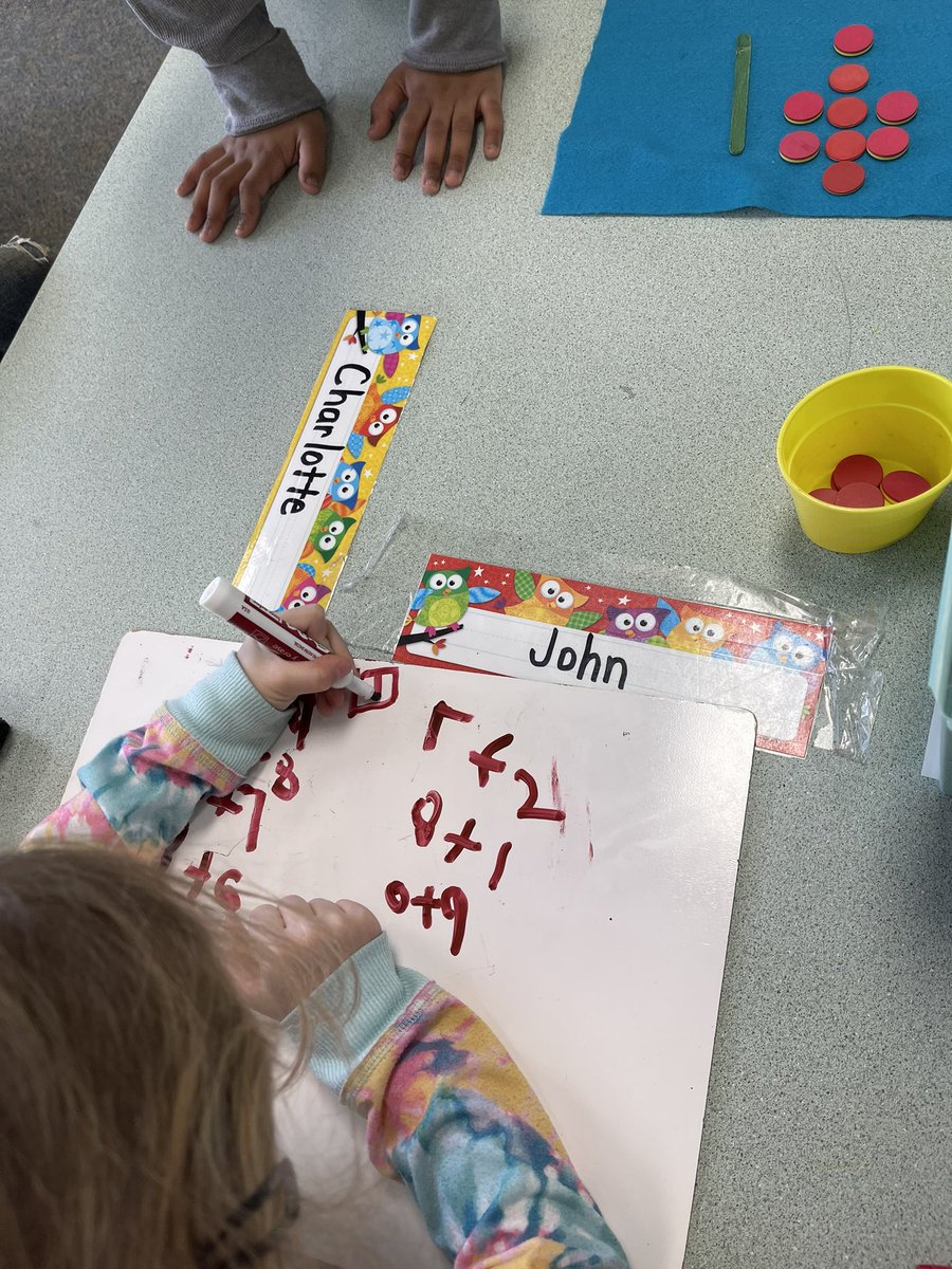 PamMarks19's tweet photo. Practicing partners of 9 in Kindergarten! @HEShurricanes @wcpssmathelem #Kindergarten https://t.co/8BNDHbUAnH