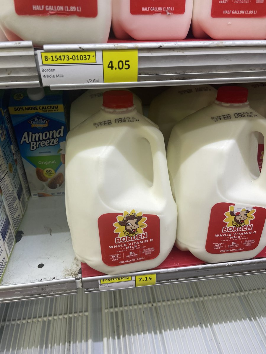 heyyitsjanea's tweet image. took this today. i need y’all to understand that this is why ppl in low income neighborhoods are upset when other folks try to act like not buying fresh and healthy food is a choice. it’s because milk is $7 and expires today