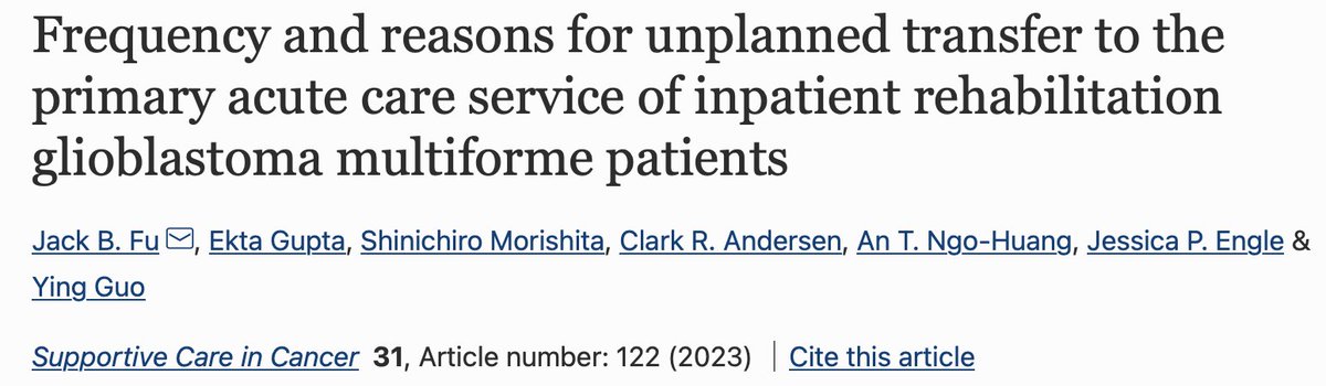 Jack B. Fu, MD (@jackfumd) on Twitter photo Just published: GBM Return to Primary Acute Service <a href="/EGuptaMD/">Ekta Gupta Sharma, MD</a> <a href="/DrNgoHuang/">An Ngo-Huang, DO</a> <a href="/YingGuoMD/">Ying Guo</a> tinyurl.com/2jpx5r9n Just published: GBM Return to Primary Acute Service <a href="/EGuptaMD/">Ekta Gupta Sharma, MD</a> <a href="/DrNgoHuang/">An Ngo-Huang, DO</a> <a href="/YingGuoMD/">Ying Guo</a> tinyurl.com/2jpx5r9n
