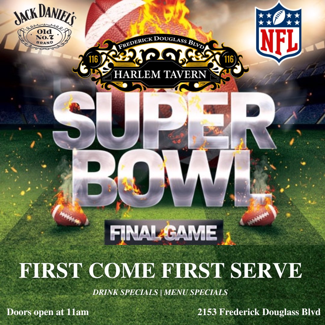 Spend SUPER BOWL SUNDAY WITH US! Harlem style!

We’re only 4 days away from the big game! 

Who’s your team? The Kansas City @chiefs or the @philadelphiaeagles ! 🏈🍺
