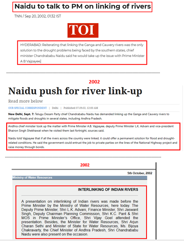 eclector1419857's tweet photo. #ILR
#River
#InterLinking
#Water

2002
Jun
CWC committee

Aug
President Kalam mentions in I 'Day speech

TDP/CBN Govt. role ⬇️
--
CBN pushes for ILR &amp; funding with PM Vajpayee &amp; DPM Advani
Oct
Presentation to PM, CBN present
--

Dec
Taskforce

+Big Push⬇️

https://t.co/g9xabiHFl8 https://t.co/7rnfv5gPz2