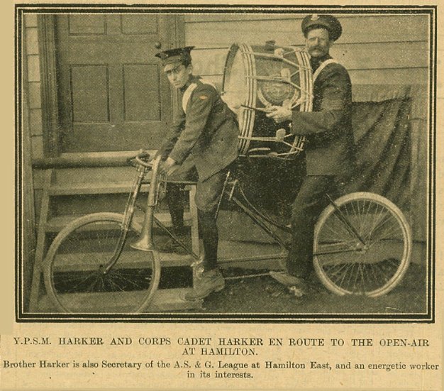 It's the Aotearoa Bike Challenge this month! Why don't you #bikecommute to work like these Salvationists from 1910 who were en route to an open-air meeting in Hamilton? #TheSalvationArmy #bicycle #bandsmen