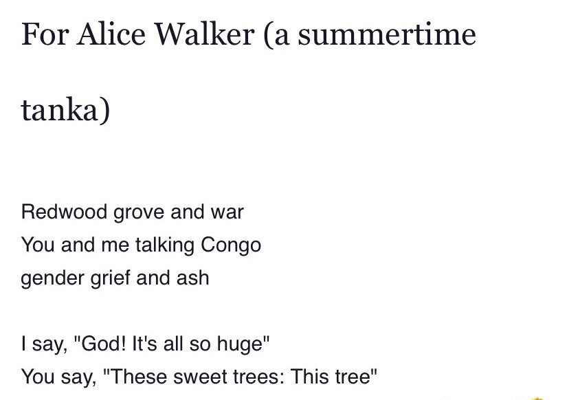 Happy birthday to Alice Walker - this poem by June Jordan dedicated to her 