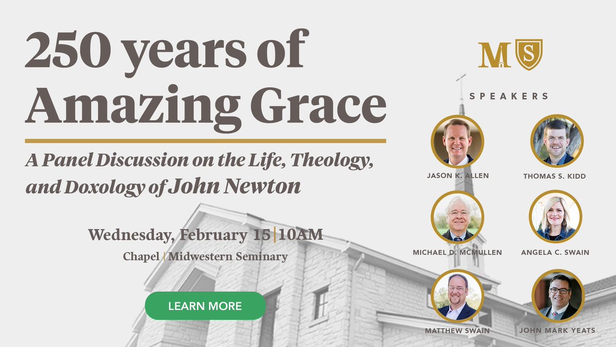 ThomasSKidd's tweet photo. Next Wednesday in @MBTS chapel! "250 Years of Amazing Grace," with @jasonkeithallen @WWJournals @jmyeats @MatthewSwain5 @AngelaCSwain and @MBTSWorship! Join us in person or watch online. #johnnewton #kansascity https://t.co/aDjtLgpqYO
