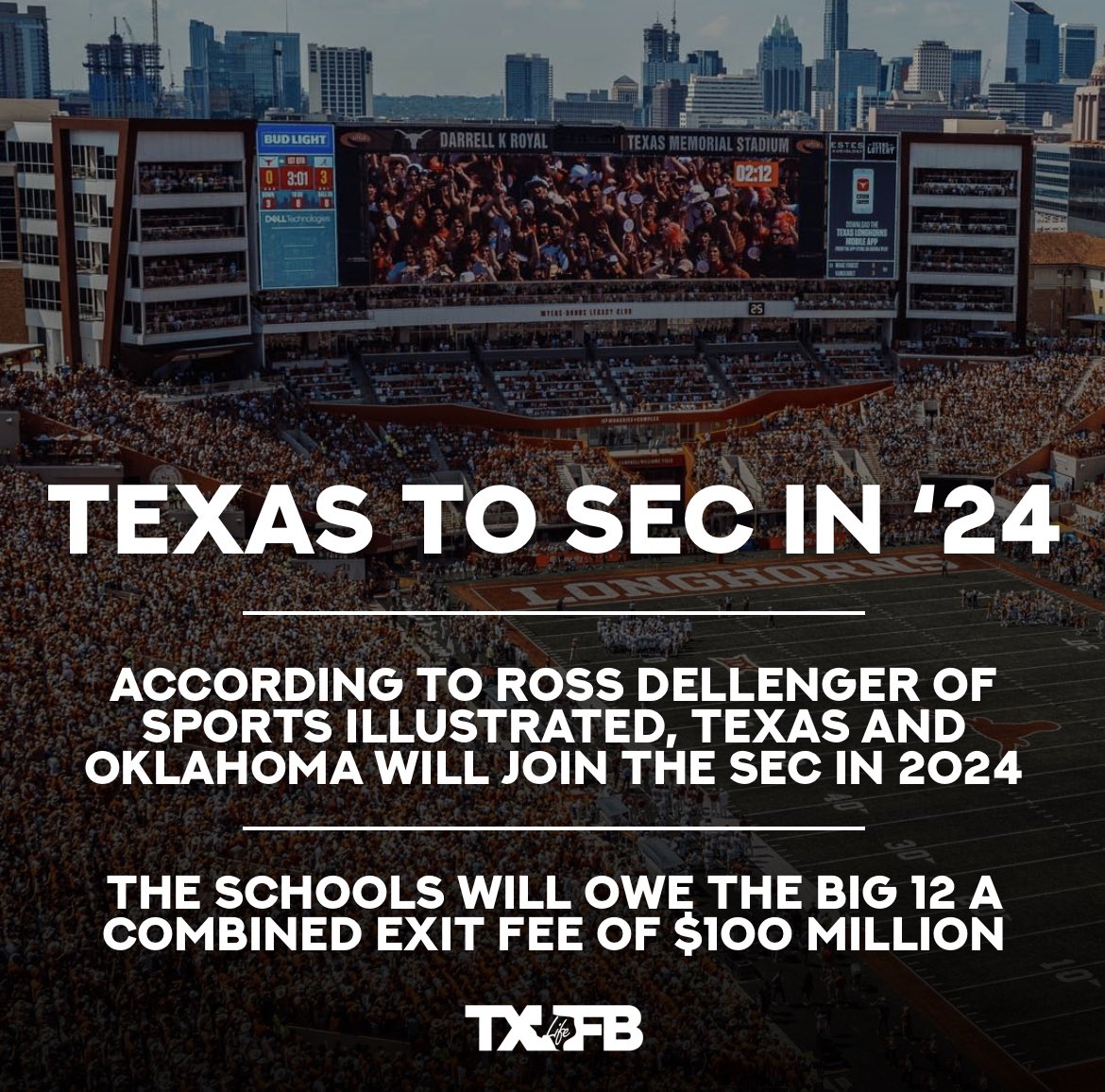 Texas Football Life on Twitter "🆕 The Horns will be joining the SEC in