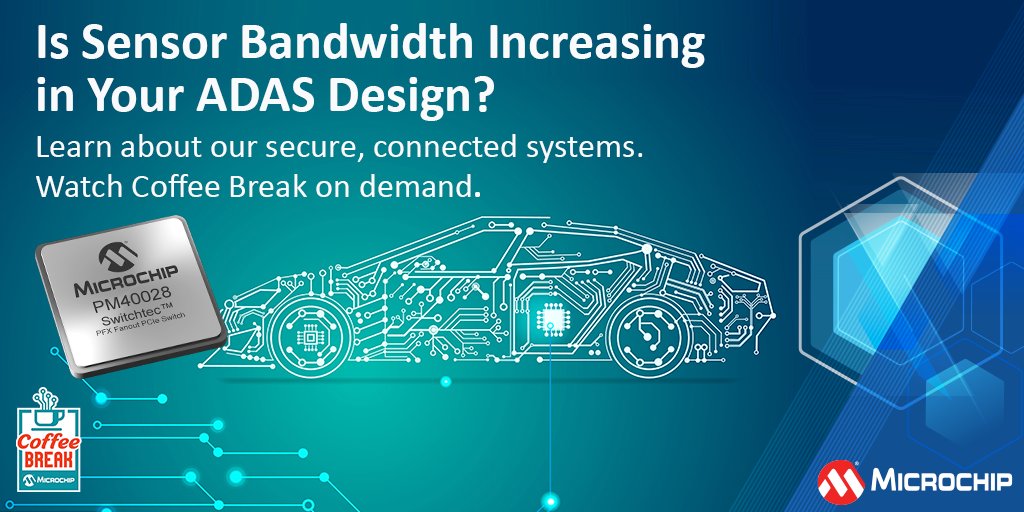 MicrochipTech's tweet photo. As automotive compute systems look more like datacenters, learn how our solutions can meet design requirements. Watch this week's episode of Coffee Break on demand: https://t.co/jrwEG5V7ub. Product information: https://t.co/A6w9zeMoOK. #adas #sdn #computesystems #switchtec #PCIe https://t.co/H0zvfYFy6V