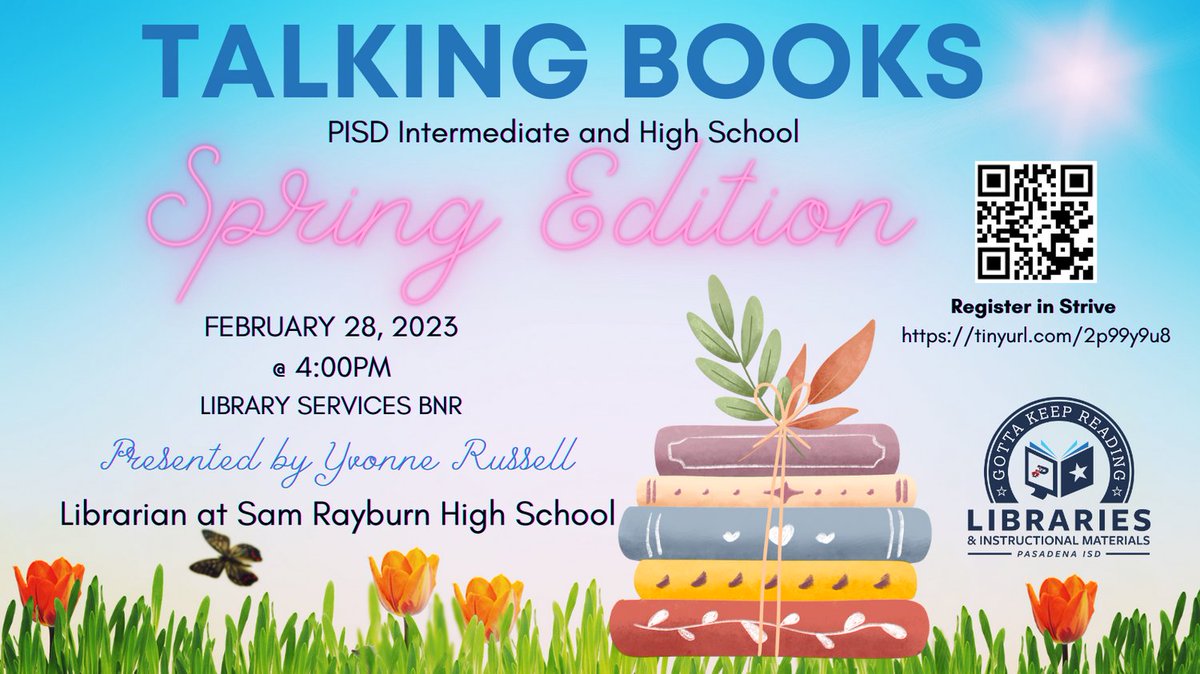 You are going to love these books! 
Gotta Keep Reading!
#pisdREADS #pisdcandiproud #PISDPride #pisdproud #pasadenaisd