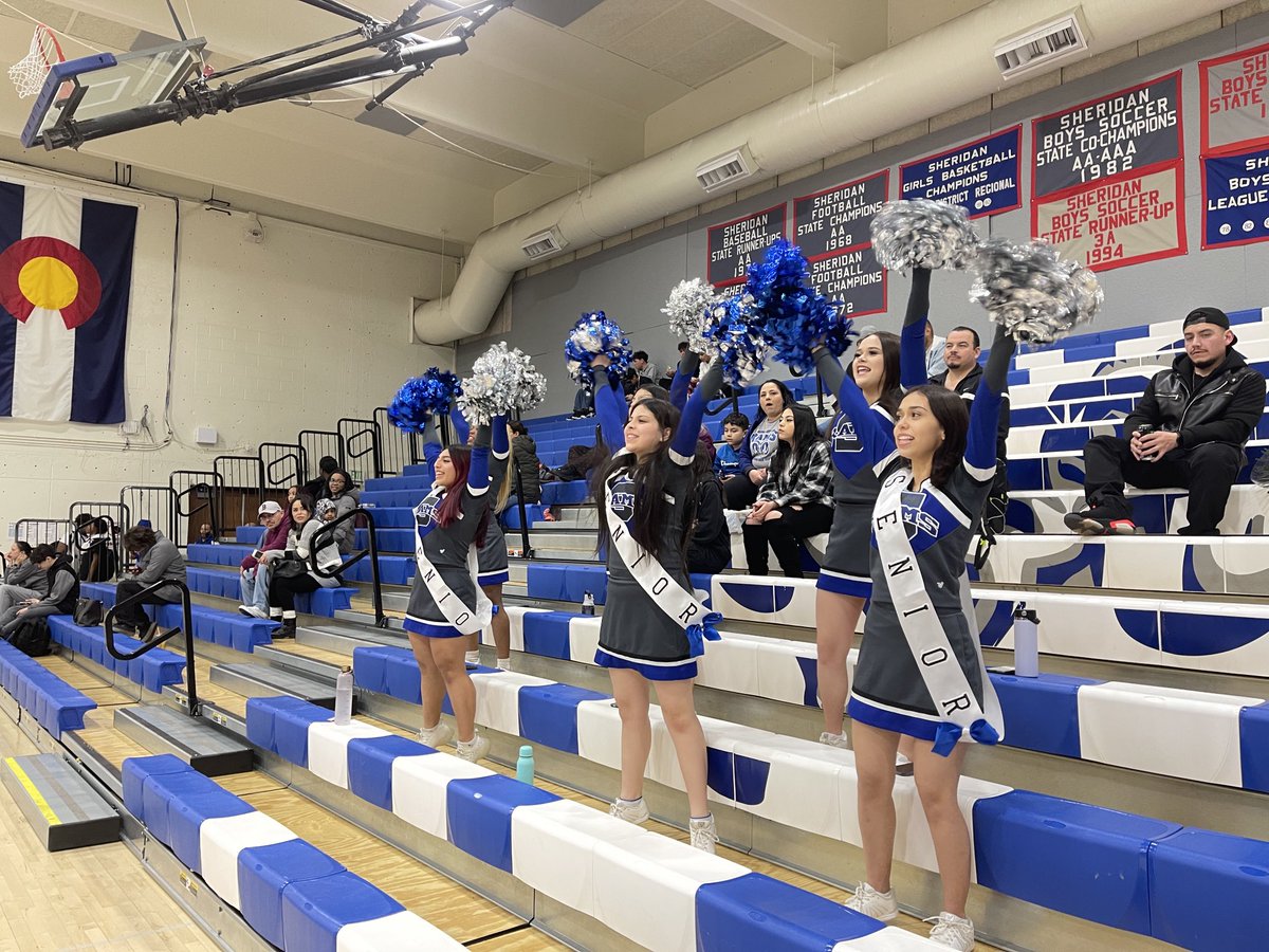 Sheridan Cheerleaders showing great spirit! Senior night for cheerleading team!!!  Great job ladies!    #safesmartandhappy