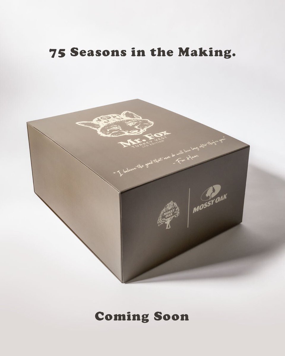 A turkey vest 75 seasons in the making...

Release information and video out tomorrow.

#foxvest