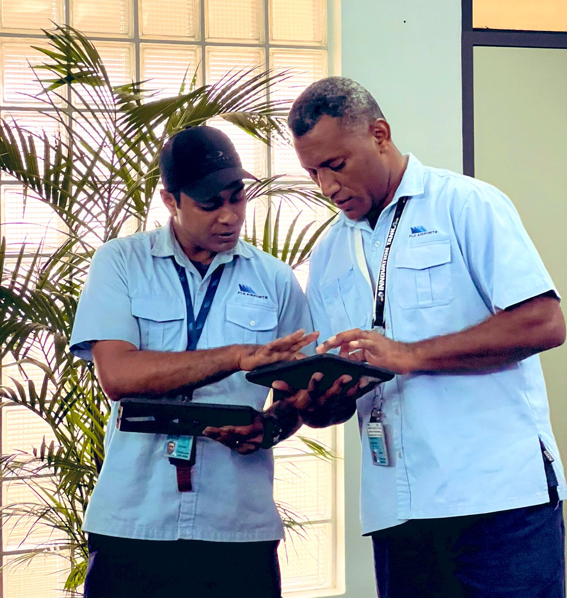 NadiAirport's tweet photo. #FijiAirports airside operations team received iPads with the #TrackerAirside App to assist in their daily operations in par with @BrisbaneAirport @Melair - The App is a game changer in the way airside safety &amp; compliance activities are managed &amp; reported! #TeamAOps #AeroAscent https://t.co/C2qILQPxSt