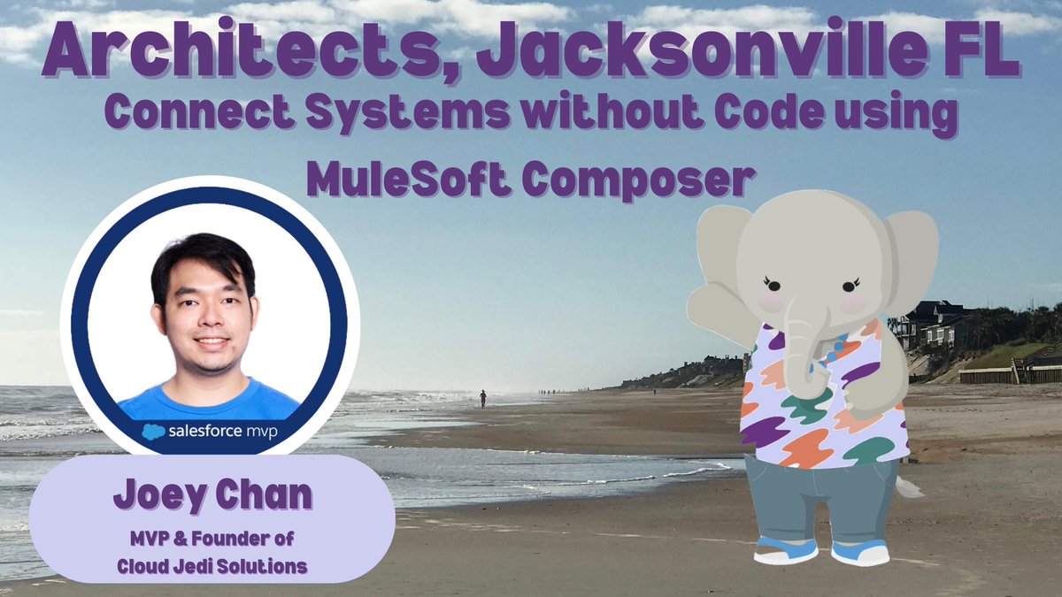 Join us. RSVP below. <a href="/CloudJedi__c/">Joey Chan</a> <a href="/JaxArchitects/">Jacksonville Salesforce Architect Trailblazers</a> #Mulesoft #Composer #Salesforce #Automation #Architects

trailblazercommunitygroups.com/salesforce-arc…