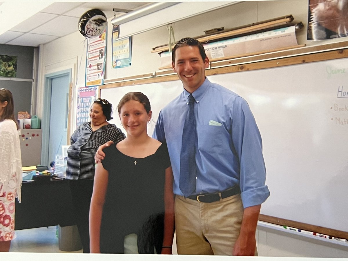 Found this gem of me and my 5th grade teacher <a href="/philbenante/">Phil Benante</a> from a million years ago! Thank you for being an awesome teacher who put up with my annoying 11 year old antics. I promise I got better at doing my homework! 👀 #tbt