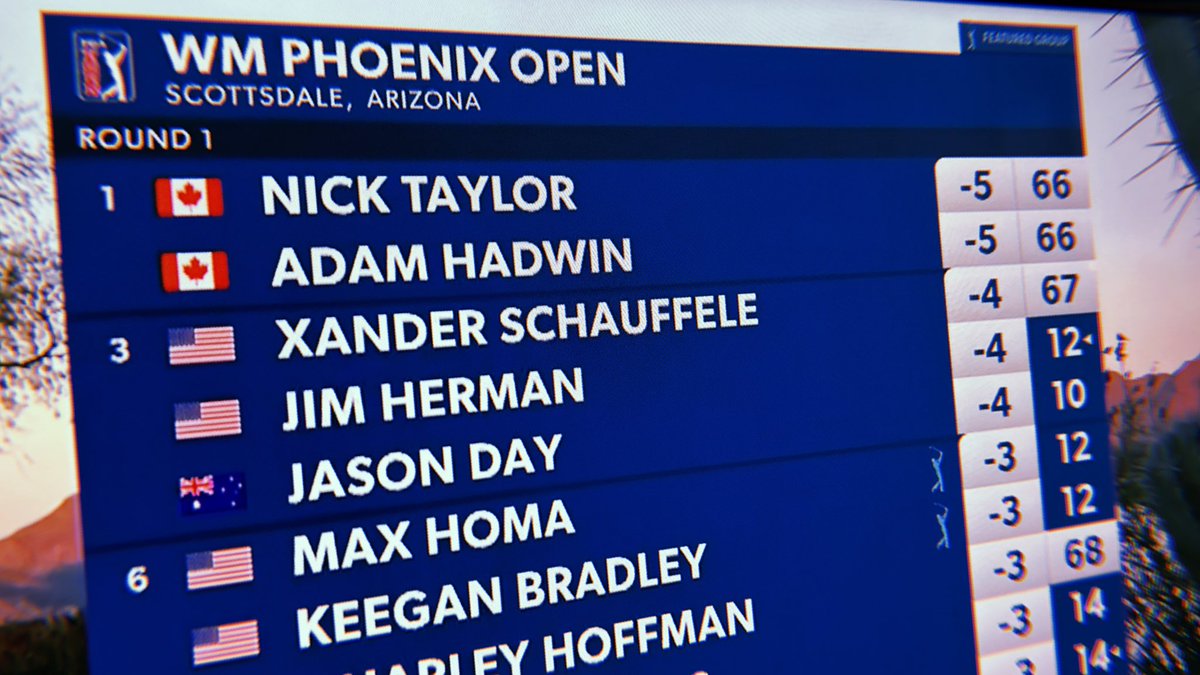 Two BC boys leading day 1 of the Phoenix Open, LFG! #BCgolf represent! 🤘🇨🇦