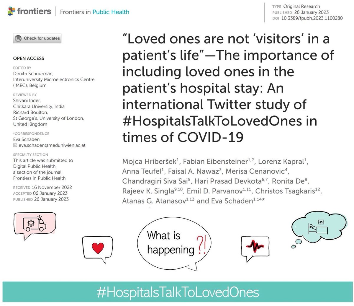 Hari Devkota (@devkota_hp) on Twitter photo āIf you're a healthcare professional, be the bridge that connects your patients to their familiesā #HospitalsTalkToLovedOnes
āLoved ones are not āvisitors' in a patient's lifeā
#DHPSP #familycenteredcare #COVID19 <a href="/FrontPubHealth/">Frontiers - Public Health</a> <a href="/MerisaCenanovic/">Merisa Cenanovic</a>
frontiersin.org/articles/10.33⦠āIf you're a healthcare professional, be the bridge that connects your patients to their familiesā #HospitalsTalkToLovedOnes
āLoved ones are not āvisitors' in a patient's lifeā
#DHPSP #familycenteredcare #COVID19 <a href="/FrontPubHealth/">Frontiers - Public Health</a> <a href="/MerisaCenanovic/">Merisa Cenanovic</a>
frontiersin.org/articles/10.33ā¦