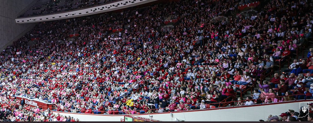 Indiana women's basketball with another record: 13,046. Biggest attendance in Assembly Hall history for an IU women's basketball game. #iuwbb