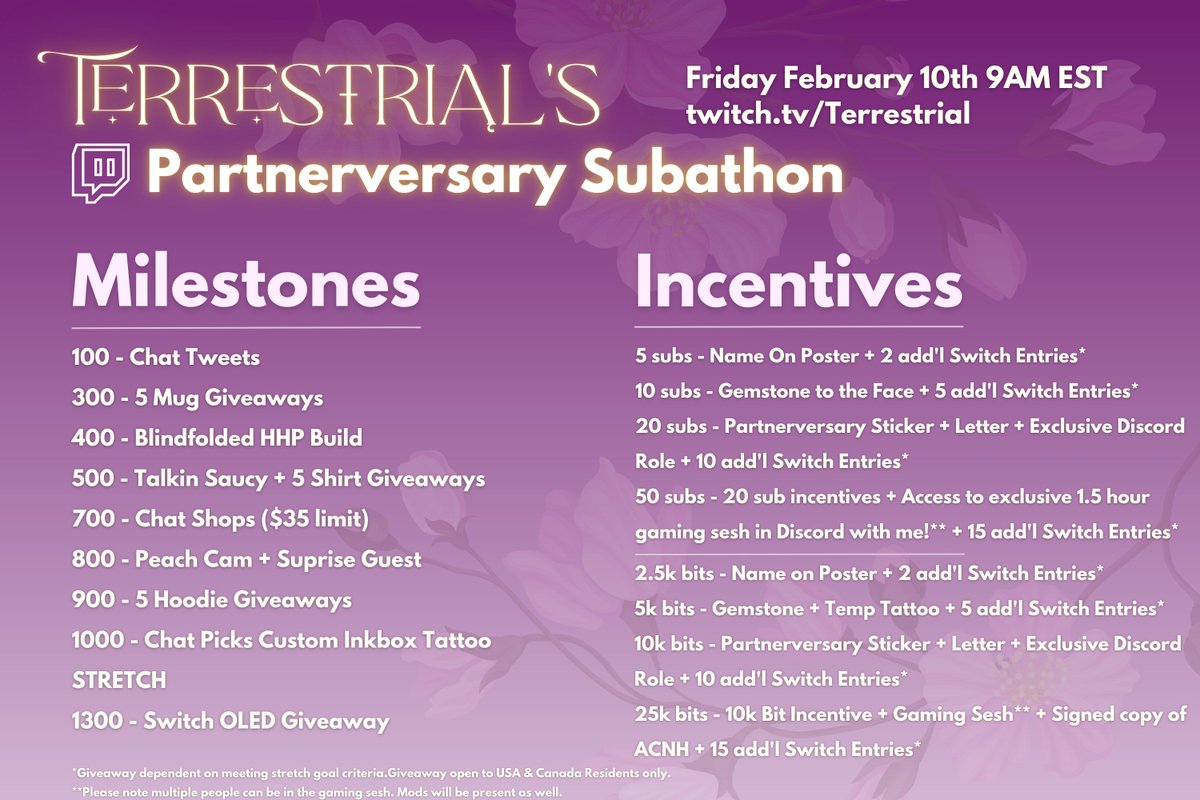 Eeeek! I can't believe the subathon is tomorrow! We've got giveaways on giveaways planned, and so many fun milestones! Who's excited?! ✨
Shenanigans start at 9AM EST tomorrow on Twitch! 💖