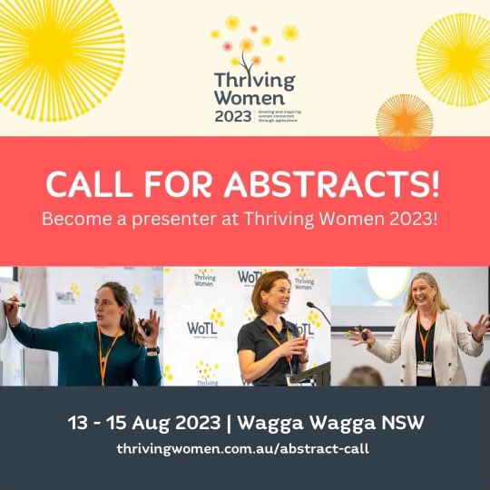 sandrairo's tweet photo. Could this be you? Or know someone who would be a great fit? Tag them!

Thriving Women Conference 
https://t.co/0PjUk8SVmJ

Submissions close 13 March 2023.

 #WoTL #thrivingwomen #TW2023 #NewSouthWales #MeetinNSW #feelnew #MeetinRegionalNSW @AgriFuturesAU https://t.co/xEUHWfFqJ4