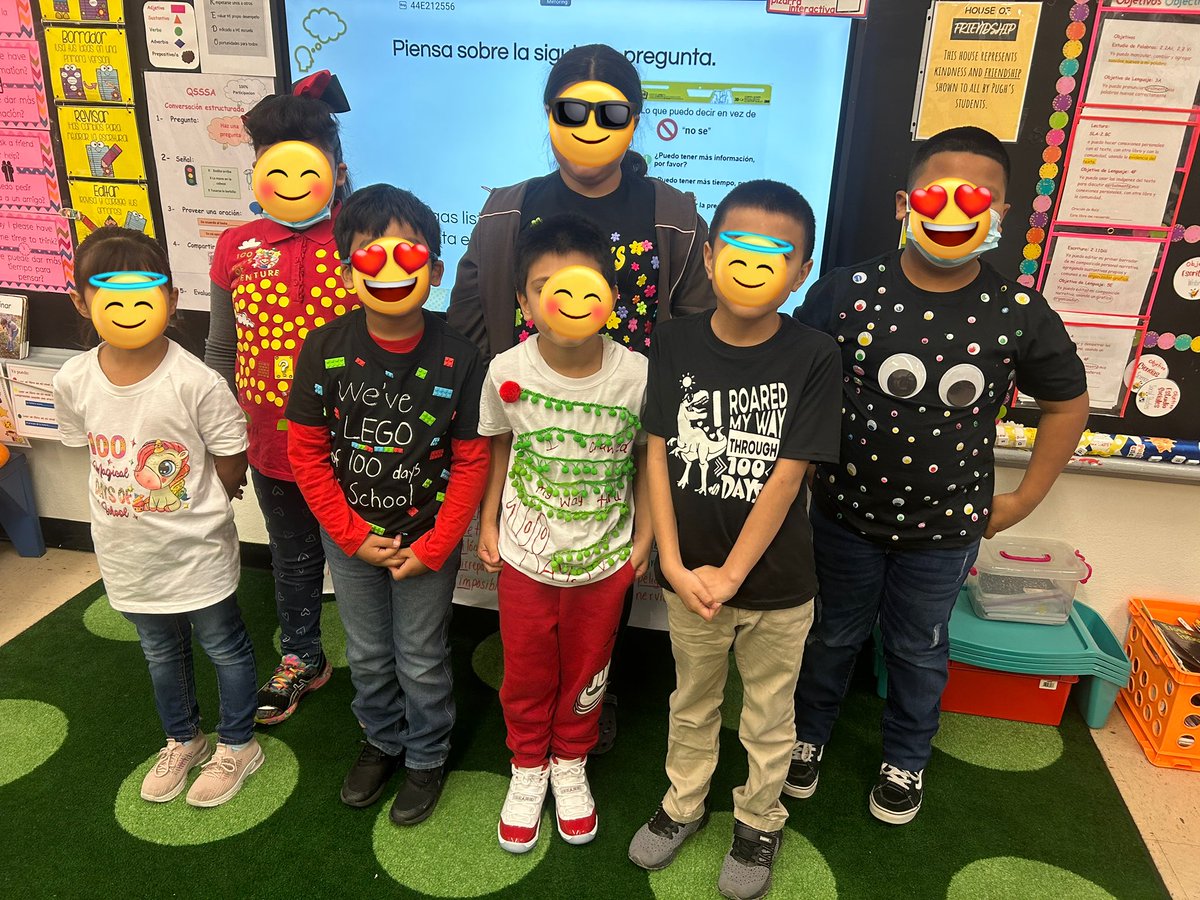 La clase de Segundo Grado celebrando los 100 días de escuela con la lectura de “Los primeros 100 días de escuela de Emilia”<a href="/PughRamsHISD/">Pugh Elementary</a>