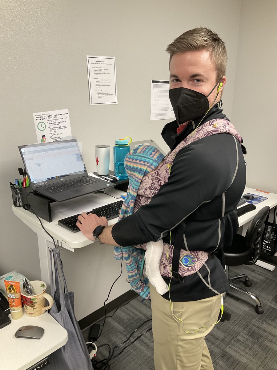 Prevail_PT's tweet photo. Every work station needs one of these! Our amazing PT Matt doing it well! 

#family #worklifebalance #paperwork #newbornlife #naptime https://t.co/JHDbkKkF75