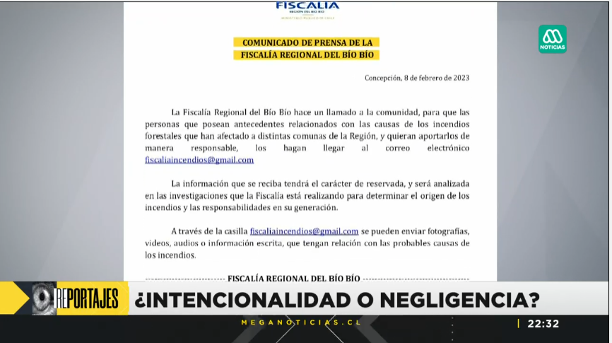 meganoticiascl's tweet photo. 📺 #MeganoticiasPrime | Fiscalía de Bío Bío llama a enviar material que tenga que ver con las probables causas de los incendios #MegaReportaje
📡 Señal en vivo » https://t.co/6Gu7yzGMH7 https://t.co/r2RL6WhYue