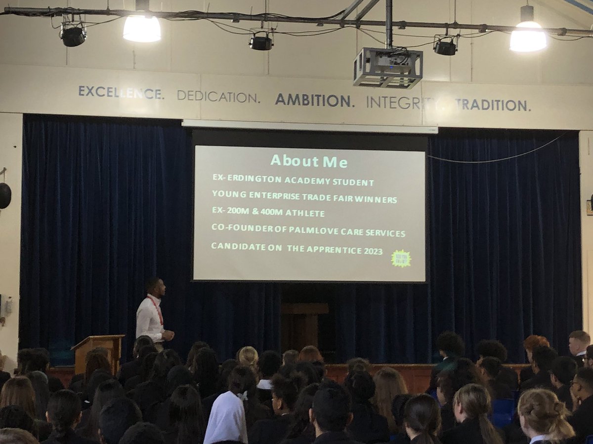 EACareersInfo's tweet photo. It was a pleasure to welcome ex student @SimbaRwambiwa back into school @ErdingtonAcad to inspire the next generation as part of Apprenticeship Week #dedication #excellence #ambition https://t.co/fFp7qGVxMp
