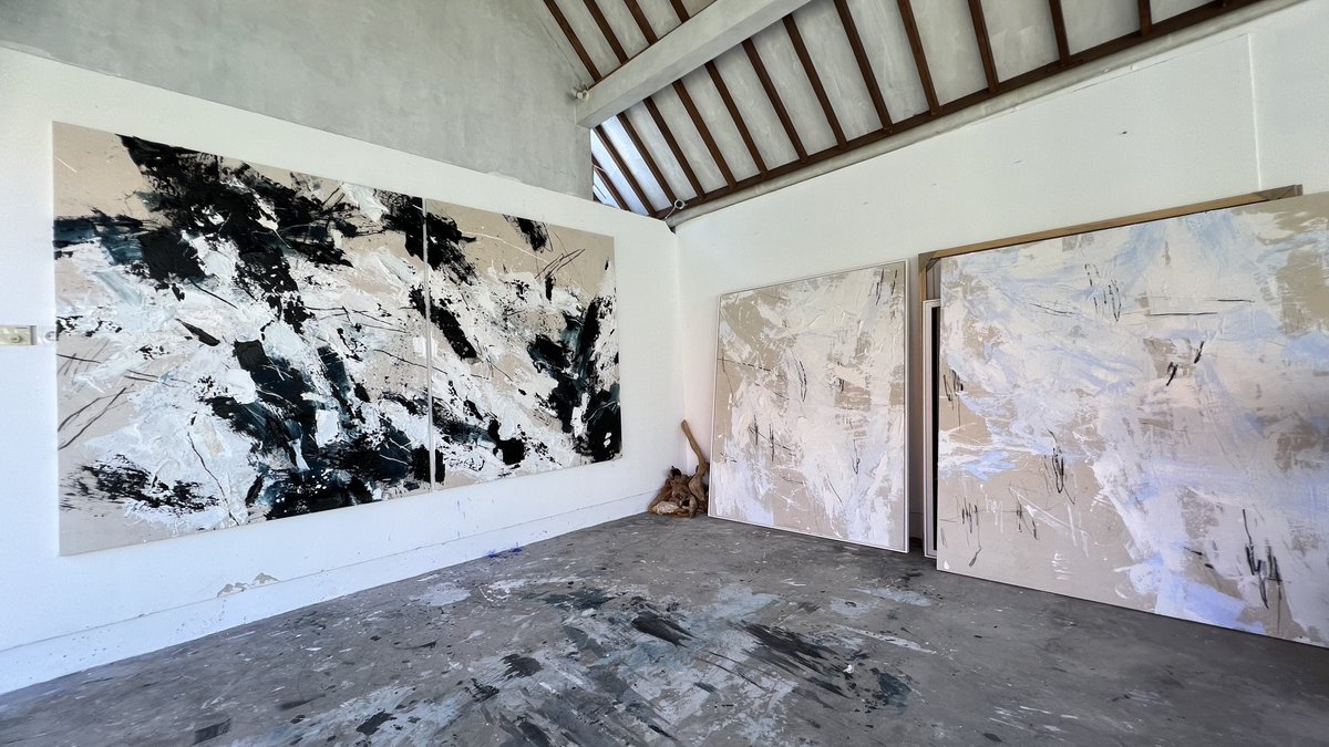 ewa_matyja_'s tweet image. Diptych: “Dream within a dream”
180 x 300 cm
Mixed media on canvas
Heart / Beat Series, 2021
_
_
#studioprocess #artstudio #artistsandtheirdogs #artiststudios #artiststudiospace #newcollection #newpaintings #newartworks #abstractartist