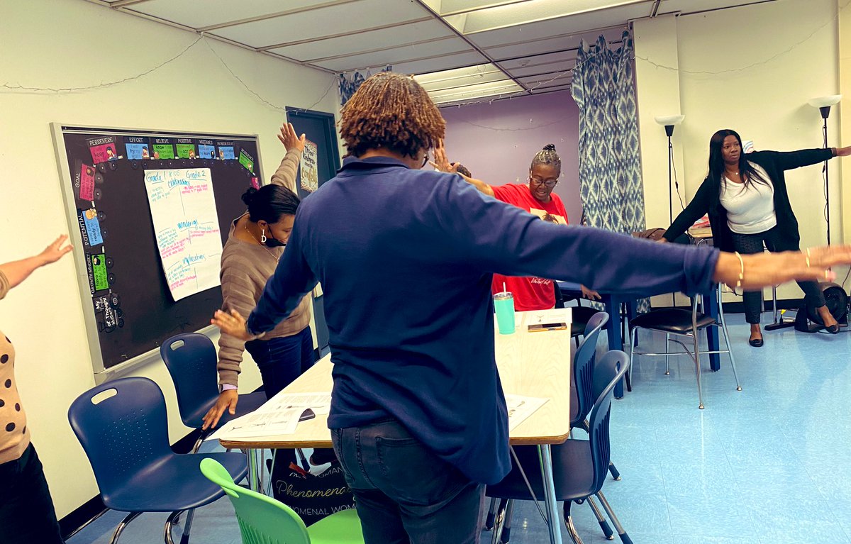 cmbradybrooks's tweet photo. All smiles during our @moraviapark_105 Yoga Stories Training today with our Pre-Kinder para-educators 📚🧘🏾‍♀️looking forward to full Pre-Kinder implementation with our students in March &amp; for the opportunities across contents 😍 #CLN3theplacetobe @greatfuturesbal @BaltSEL https://t.co/b3EZZ0Q8zy