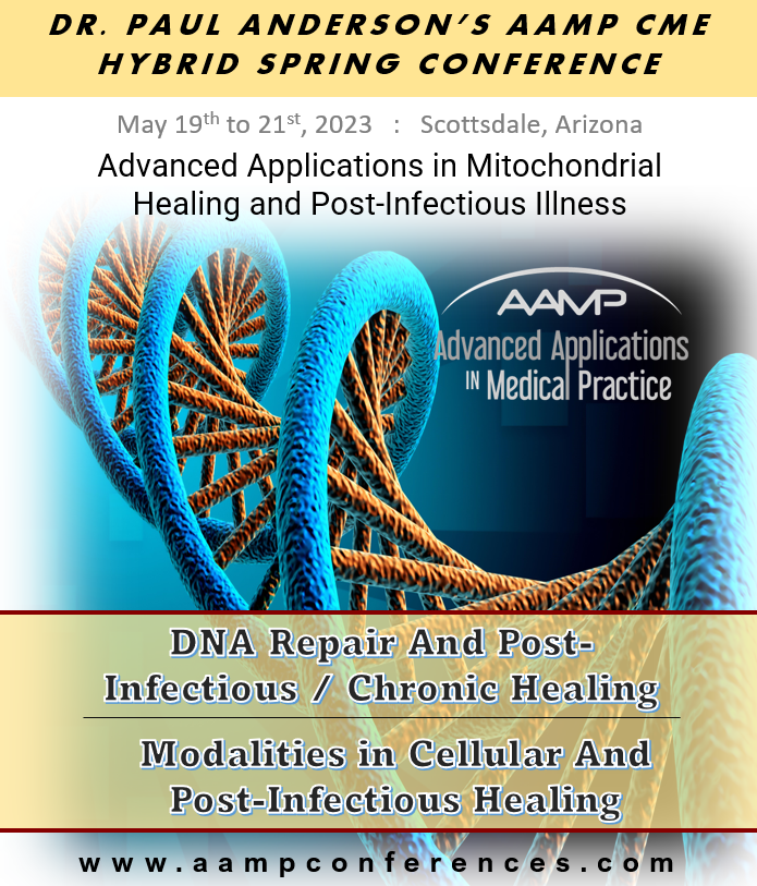AampConferences's tweet photo. AAMP Spring Conference on Mitochondrial Healing &amp; Post-Infectious Illness, May 19-21 in Scottsdale. 18.25 AMA Cat 1 CE (18:25 WA/CA/HI State ND: Cat-1 CE). Agenda: https://t.co/YXceus9ztx
Register: https://t.co/FEEzAvob4D
#longcovid, #chronicdisease, #chronicillness, #CME, https://t.co/yN7QmiSSUN
