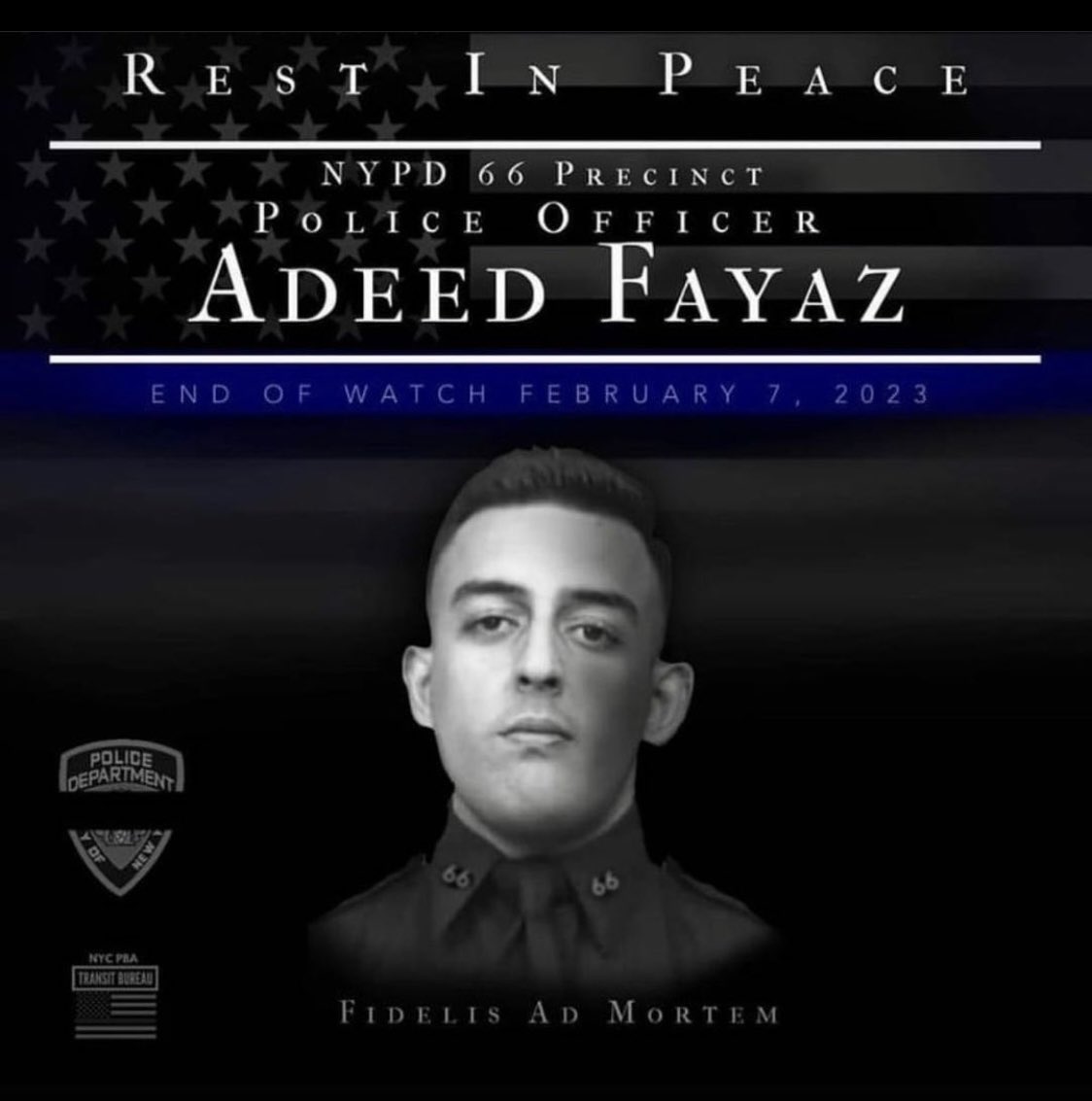 A sad day for the NYPD. A funeral for an officer killed is something I’ve unfortunately been present at far too many times. Thoughts and prayers to the Fayaz family and NYPD family. Fidelis ad Mortem.